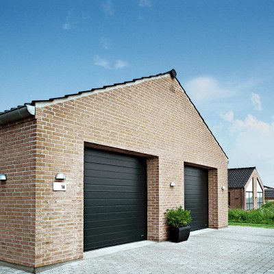 Garageport Inkl Motor Lindab Basic - Takskjutport Vit, 2410 X 2140 Mm