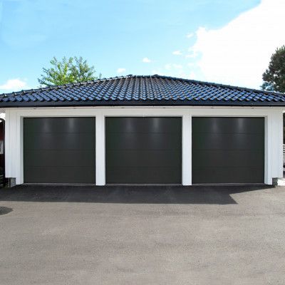 Garageport med motor | 2,4m bred | Antracitgrå