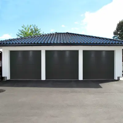 Garageport med motor | 2,4m bred | Antracitgrå