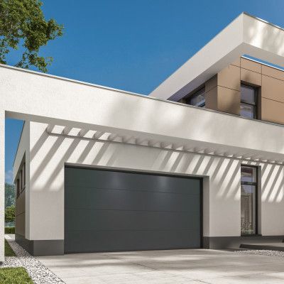 Garageport Takskjutport med motor | 3m bred | Antracitgrå