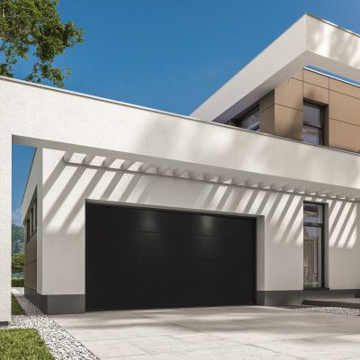 Garageport Takskjutport med motor& fjärrkontroll | 3m bred | Svart