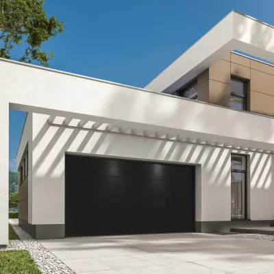 Garageport Takskjutport med motor& fjärrkontroll | 3m bred | Svart