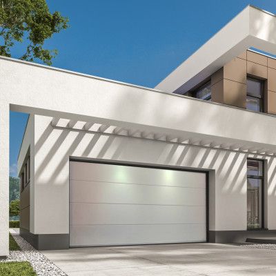 Garageport Takskjutport med motor& fjärrkontroll | 3m bred | Vit