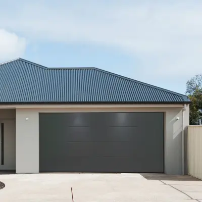 Garageport Takskjutport med motor | 5m bred | Antracitgrå