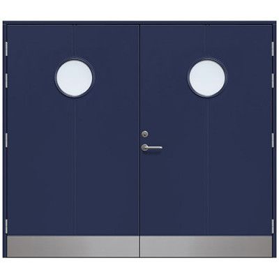 Slagport Lerhamn 2400 X 2000 Mm, Marinblå, Frostat Glas