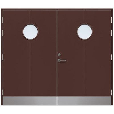 Slagport Lerhamn 2400 X 2000 Mm, Nötbrun, Klarglas