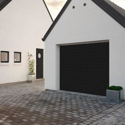 Panel - Svart Norgate takskjutport 240 x 214 med dubbelskena, Utan motor