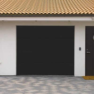 Plus Trend - Svart Norgate takskjutport 240 x 198 med dubbelskena, Utan motor