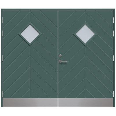 Slagport Saxtorp 2400 X 2100 Mm, Skogsgrön, Klarglas