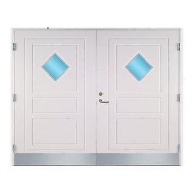 Slagport dublin med klarglas - Vit NCS S0502-Y, 25x21