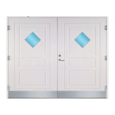 Slagport dublin med klarglas - Vit NCS S0502-Y, 25x21