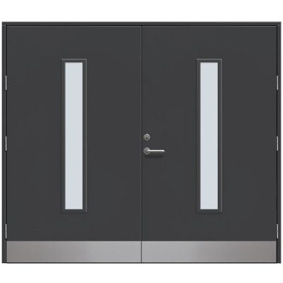 Slagport Stehag 2500 X 2100 Mm, Frostat Glas, Antracitgrå