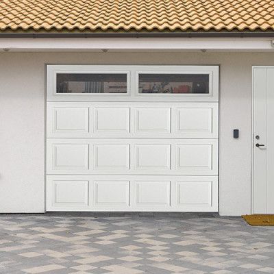 Spegel - Vit med fönster Norgate takskjutport 240 x 198 med enkelskena, Utan motor