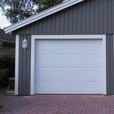 Spegel - Vit Norgate takskjutport 240 x 198 med enkelskena, Utan motor