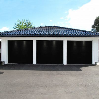 Taksjutport med motor | 2,4m bred | Svart