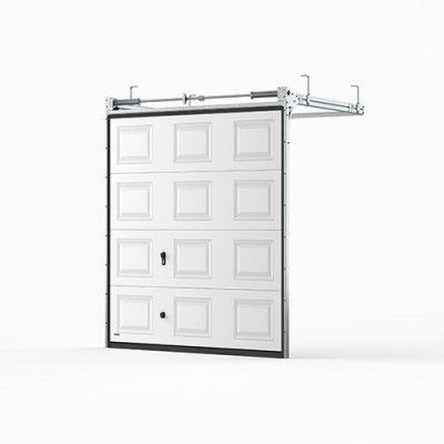 Garageport Takskjutport Modern Spegel Vit, 2400x2000