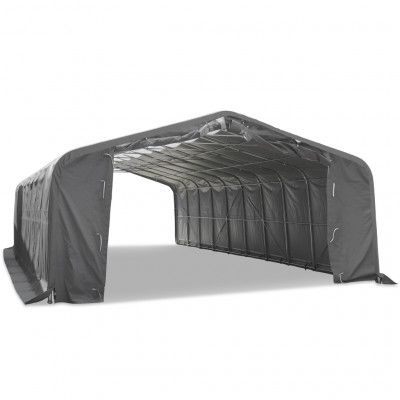 Lagertält 7x7m | 3,8m höjd | 49m² 620g/m² | Med takpanel | PVC - Grå