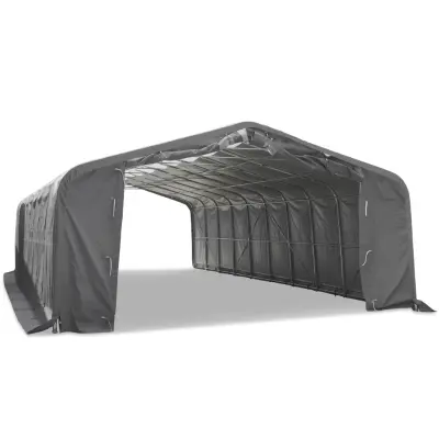 Lagertält 7x7m | 3,8m höjd | 49m² 620g/m² | Med takpanel | PVC - Grå