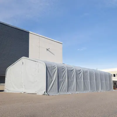 Lagertält 7x14m | 3,8m höjd | 98m² 620g/m² | Med takpanel | PVC - Grå