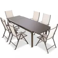 Matgrupp utemöbler | 6 positionsstolar | Lyfco Svartlöga