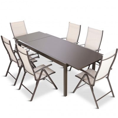 Matgrupp utemöbler | 6 positionsstolar | Lyfco Svartlöga