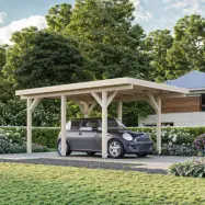 Palmako Carport Karl 11,7 M² Ingen, Målad Mörkgrå + Mörkgrå
