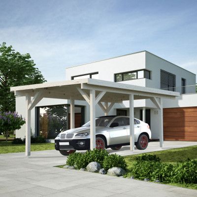 Palmako Carport Karl 11,7 M² Ingen, Grundmålad Vit