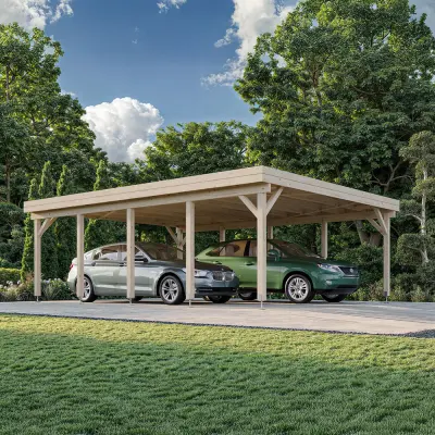Palmako Carport Karl 40,6 M² Papp, Grundmålad Vit