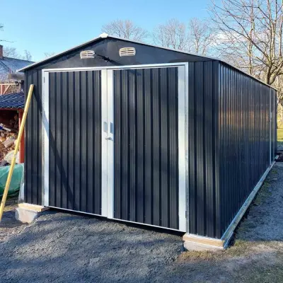 Plåtgarage 18m² | Dubbel dörr | Komplett byggsats