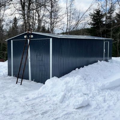 Plåtgarage 23m² | Dubbel dörr | Komplett byggsats | Premium