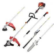 Bensindrivet multiredskap trimmer-häcksax-grensåg 2-taktsmotor + Bränsleförvaring