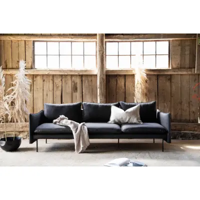 3-sits soffa  Svart microfiber | Modern och bekväm soffa i mattsvart design