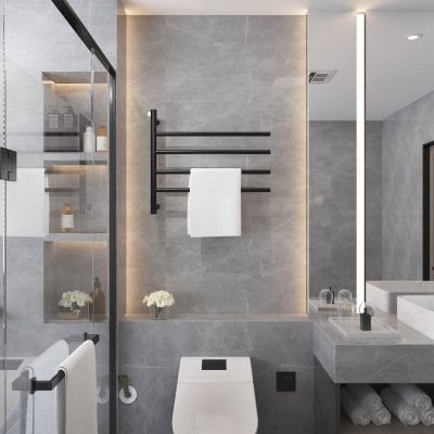 Stor elektrisk handdukstork 63x55x12,5cm | 9007 | Svart