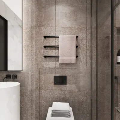 Elektrisk handdukstork 63,2x3,2x10cm | R01BB | Svart