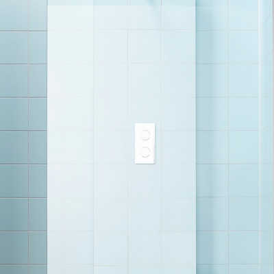 INR FRONT Kakel Rund Takdusch - Blandarvägg vit inkl termostatblandare