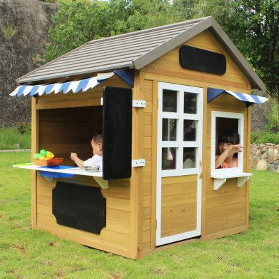 Lekstuga i trä 1,5m² med kök/café | Komplett byggsats