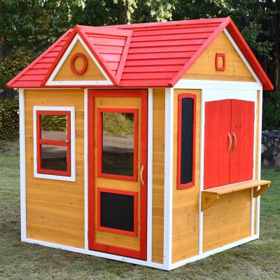 Premium Lekstuga i trä 1,8m² | kök&café-lucka | Fönster&dörr med plexiglas