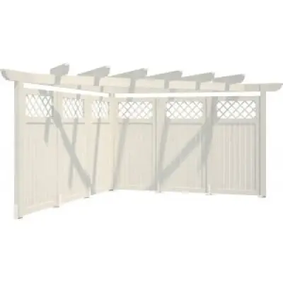 Modular Garden Hörnpergola 4,2m² med plank - Vitlackerad