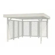 Modular Garden Paviljong 9,4m² med kryssväggar - Vitlackerat
