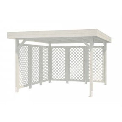 Modular Garden Paviljong 9,4m² med kryssväggar - Vitlackerat
