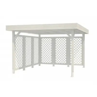Modular Garden Paviljong 9,4m² med kryssväggar - Vitlackerat