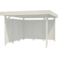 Modular Garden Paviljong 9,4m² med plank - Vitlackerat
