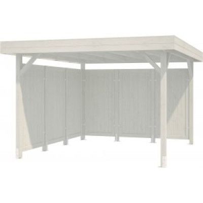 Modular Garden Paviljong 9,4m² med plank - Vitlackerat