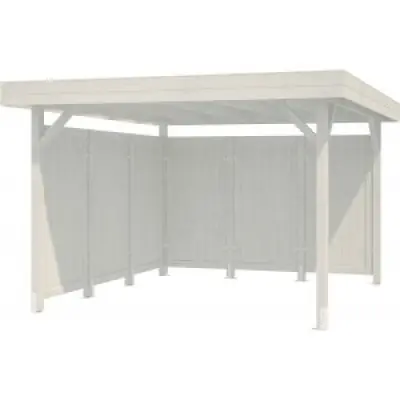 Modular Garden Paviljong 9,4m² med plank - Vitlackerat