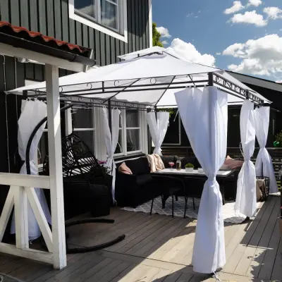 Paviljong 4x3m med väggar | Vit