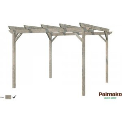 Paviljong Paula - 9,5 m² - Grå djupimpregnerad