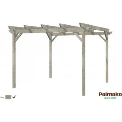 Paviljong Paula - 9,5 m² - Grå djupimpregnerad