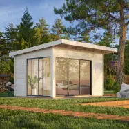 Stuga Andrea 11,7 M² Slide , Målad Ljusgrå + Vit