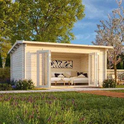 Stuga Ines 14,4 M² Papp, Målad Ljusgrå + Antracit