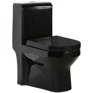 Golvstående toalett | Svart | P-lås